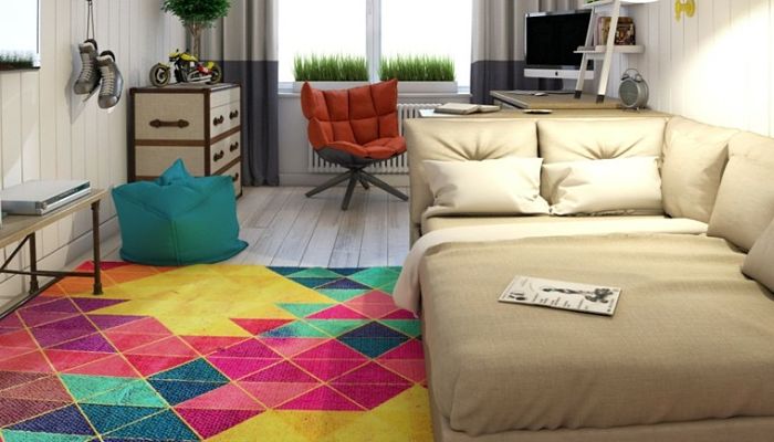 colorida alfombra para decorar tu cuarto