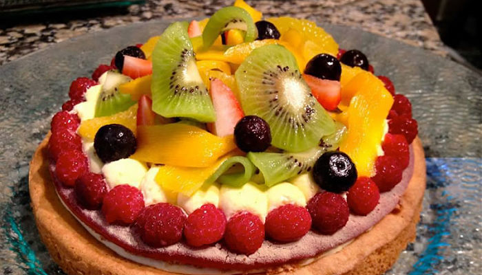 decoracion con frutas para tortas