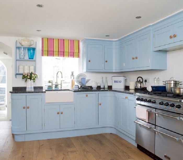 ideas para decorar la cocina en azul