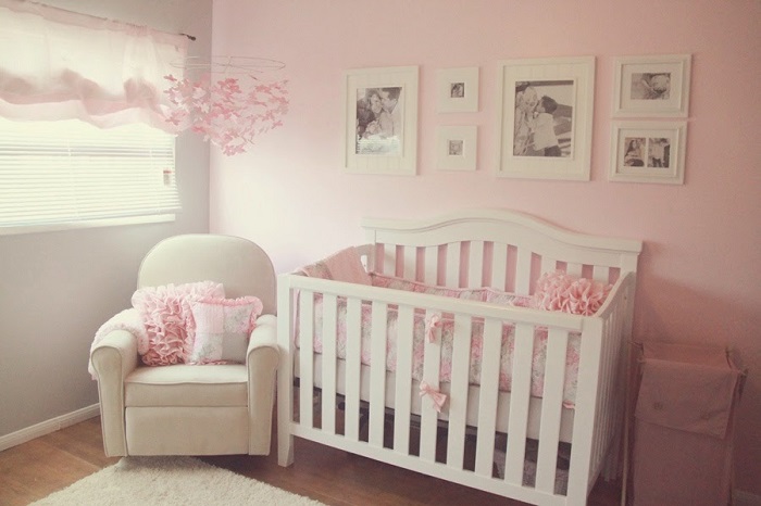 como decorar una habitación para bebe estilo romántico 
