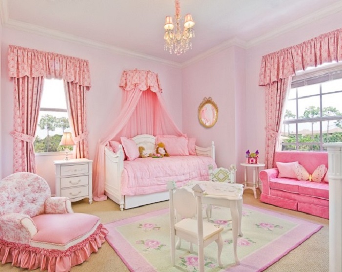 como pintar la habitación infantil colo rosa