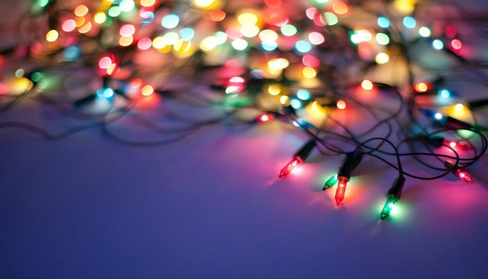 árboles de navidad decorados con luces 