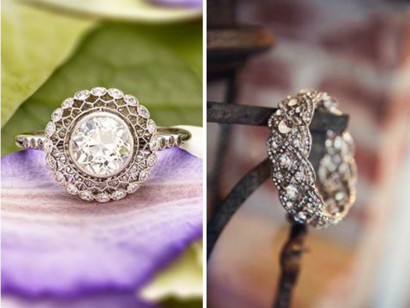 usar anillos para decorar tu boda vintage